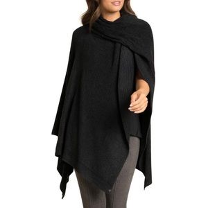 Barefoot Dreams CozyChic Lite Wide Ribbed Travel Wrap Poncho OS